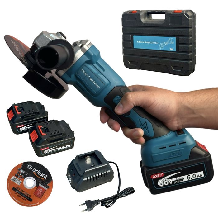 Акумуляторна болгарка безщіткова 125мм | 48V, 4Ah, комплект 2 АКБ