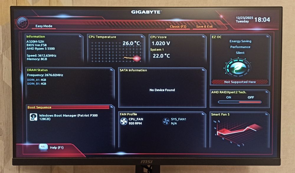 Комплект AMD AM4: Gigabyte GA-A320M-S2H + AMD Ryzen 5 5500