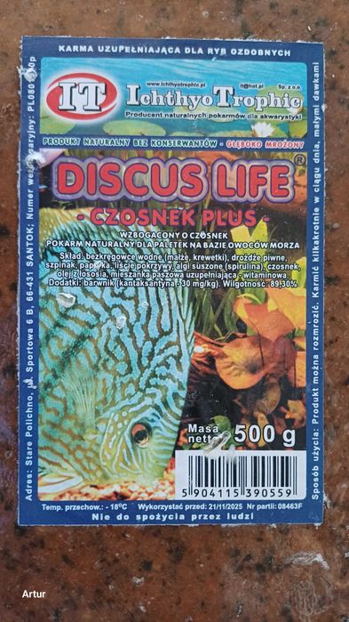 DISCUS LIFE - pokarmy mrożone dla paletek 500g