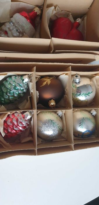 Starocie z Gdyni - Bombki choinkowe szklane nie z PRL zestaw 14szt.