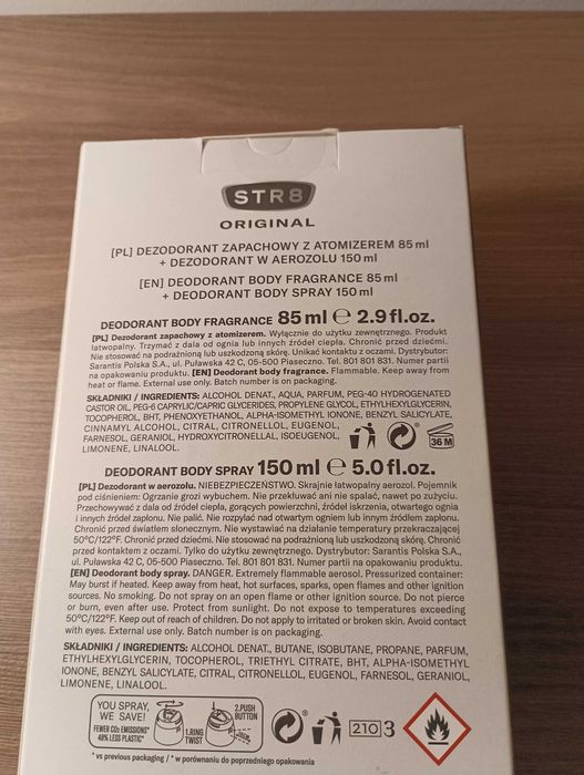 Zestaw STR8 Original – dezodorant + body spray – nowy, zaplombowany