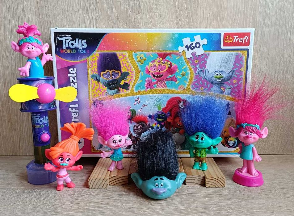 Zestaw figurek *Trolle* + Puzzle *Trefl*. McDonald's