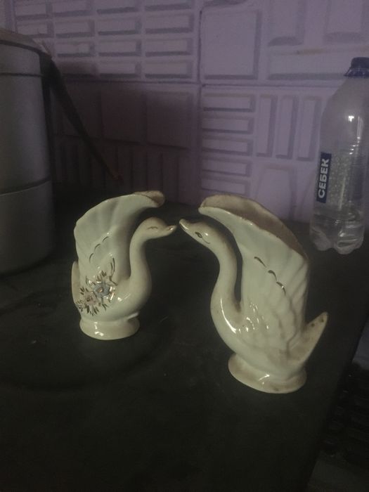 Вазочка лебедь керамика СССР