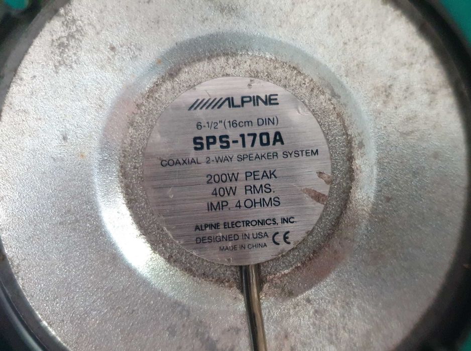 Colunas som de grande qualidade, Alpine SPS-170A, 200W, 16cm, vintage