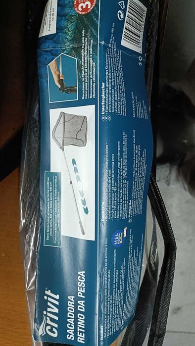 Conjunto cana pesca e rede Crivit novo