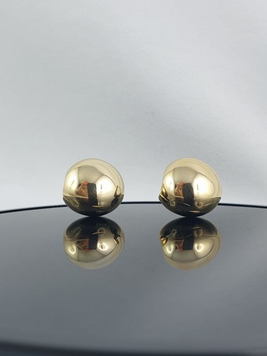 Obłędne modne złote nowe kolczyki Au.585  kulki