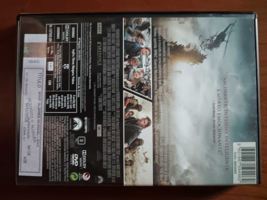 filme dvd original - wwz - guerra mundial z