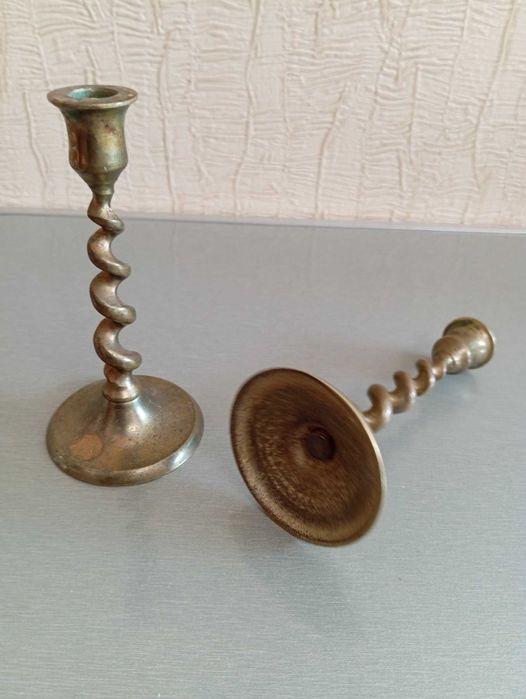 Оригинальные винтажные латунные подсвечники