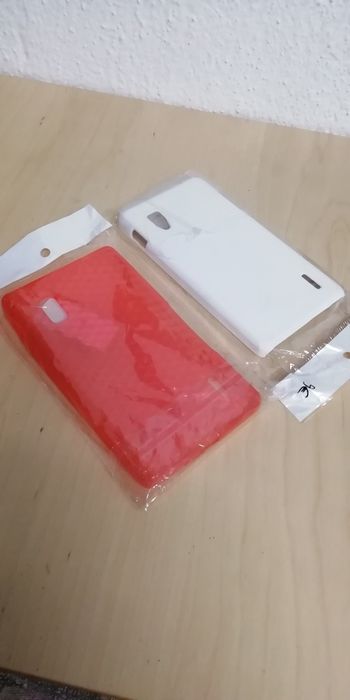 Lg maximo g e975 - 2 capas branca Rigida e silicone encarnada