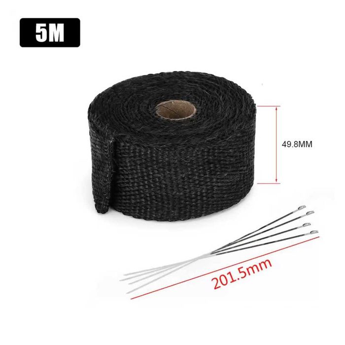 Fita térmica 50 mm x 5/10/15 metros moto escapes abraçadeiras metal