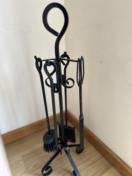 Utensílios lareira ferro forjado