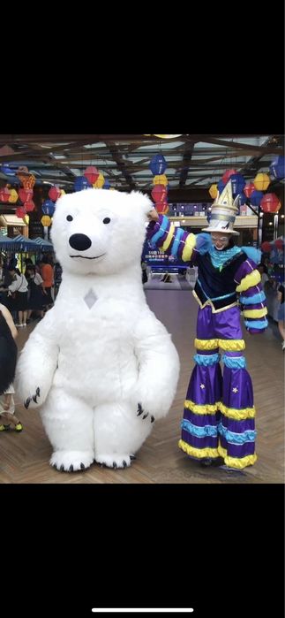 Kępno biały miś maskotka na imprezę misiu urodziny ślub Wrocław Syców