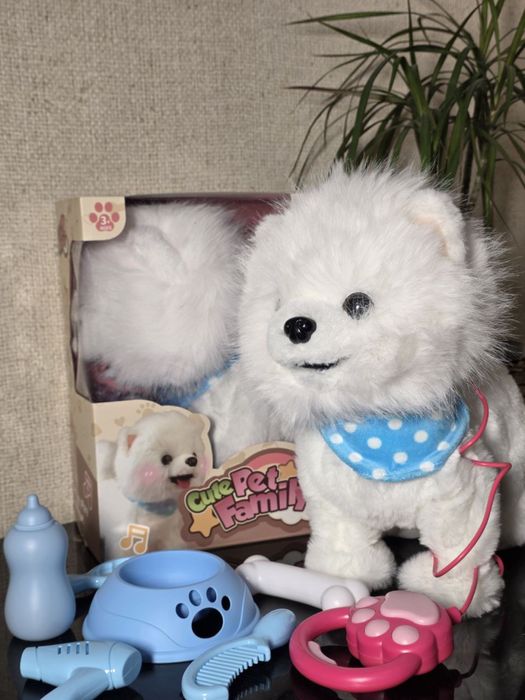 М'яка інтерактивна собачка на повідку, гавкає