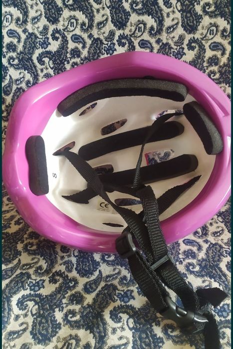 Шлем велозащитный, для девочки, цвет фуксия