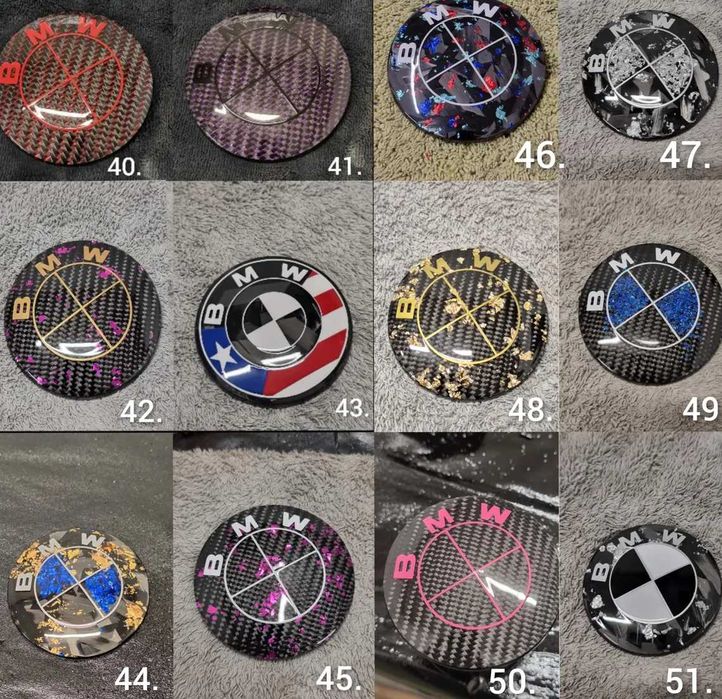 Símbolos BMW Carbono (Capô, Mala, Jantes, Volante) Personalizável