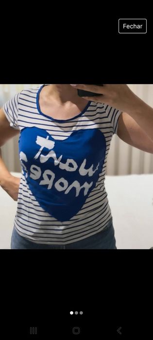 T shirt azul mulher