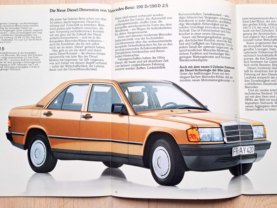 Mercedes Program 1985 / W201 W123 W124 W126 C126 R107 W460 / prospekt