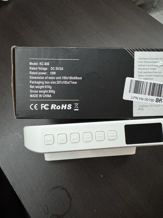 Przenośny odtwarzacz  CD fm blueth Biały