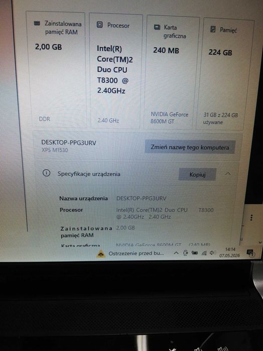 Laptop DELL XPS M1530 używany