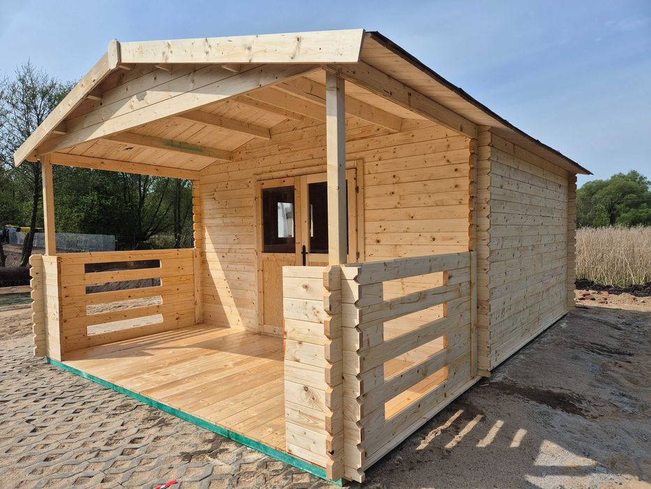 od RĘKI SOLIDNY domek LETNISKOWY+taras 6x4*24m2*ogrodowy*ściany  34mm