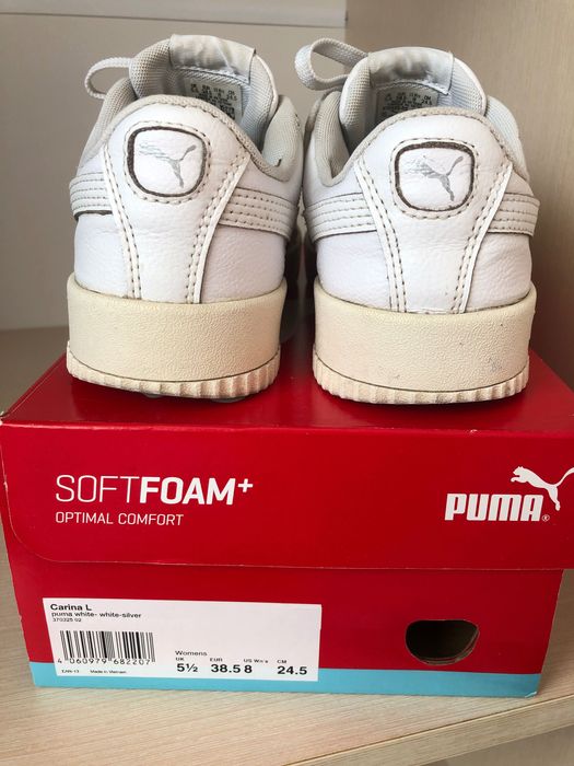 Оригінал Puma Жіночі шкіряні білі кеди CARINA L кросівки