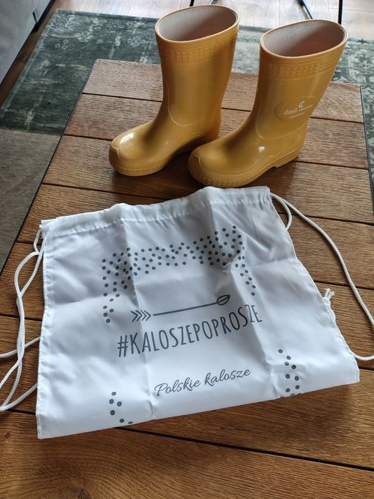 Kalosze dziecięce - karmelowe+ worek. Rozmiar 25/26