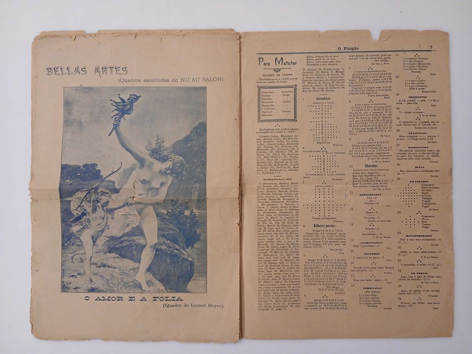 jornal humorista Pimpão (o roupão da mulher 1909 Raro  único completo