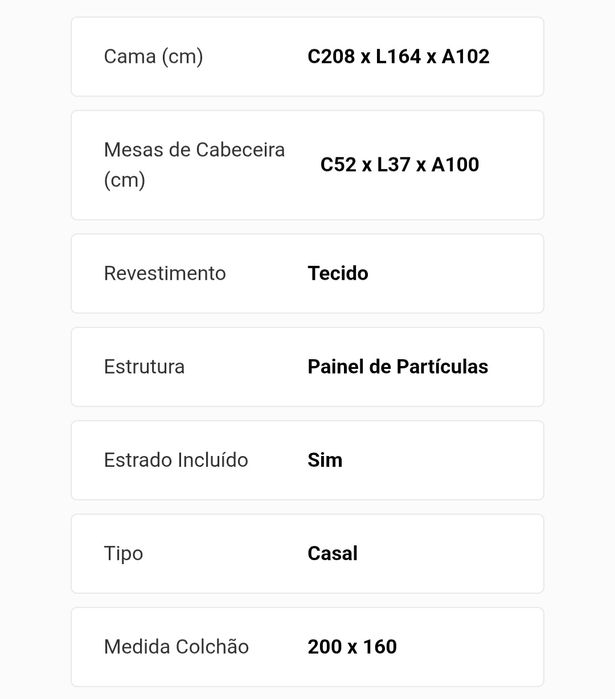 Cama casal 160x200 + Comoda