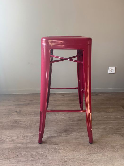 Banco alto aço vermelho Sklum