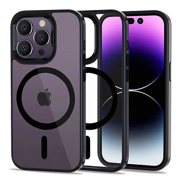 Etui Tech-Protect MagMat MagSafe na iPhone 14 Pro - przezroczysto-czar