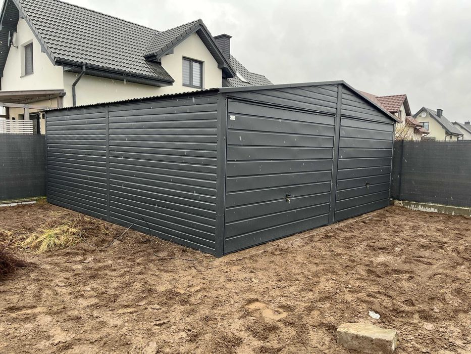 Garaż blaszany blaszak 6x5 Dach Dwuspadowy