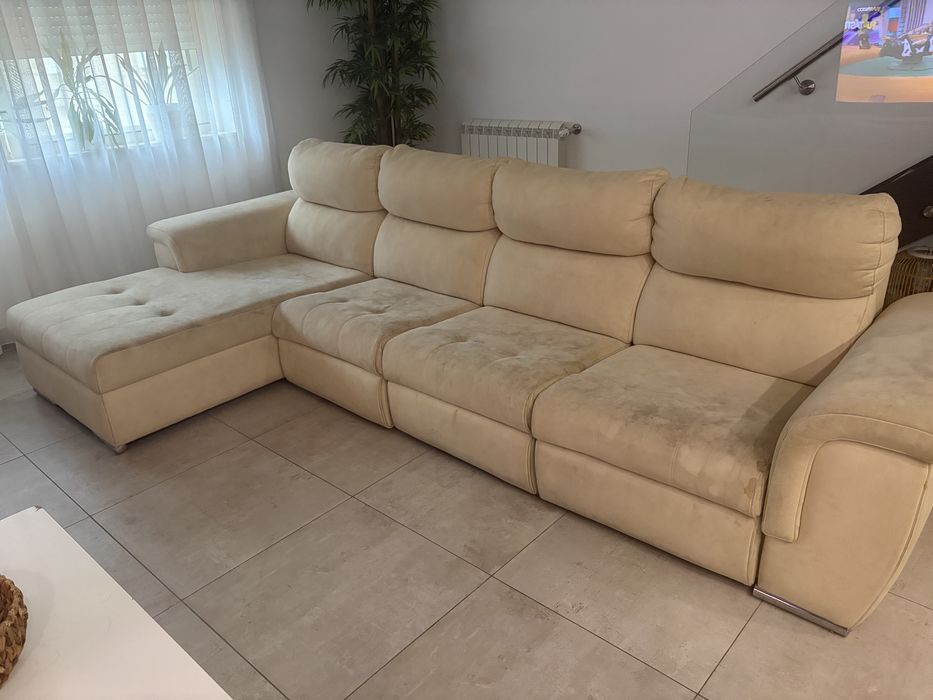 Sofa 3 lugares com chaise long usado