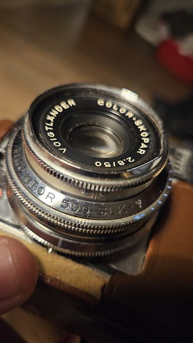 aparat Voigtländer Vitomatic IIb obiektyw Color-Skopar 2.8/50 oraz mig