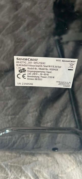 Frytkownica beztłuszczowa Silver Crest 2150W 5.2l