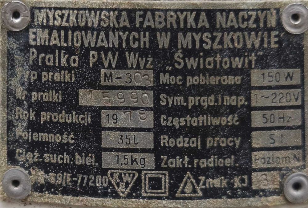 Pralki wirnikowe Olkusz i Swiatowit