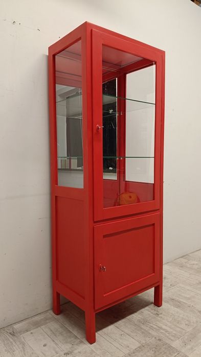 witryna przeszklona szafka lekarska barek witrynka loft design vintage