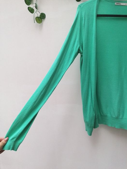 Casaco Turquesa de Malha Fina