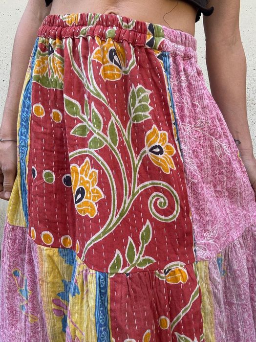 Spódnica bawełniana długa maxi India vintage kantha