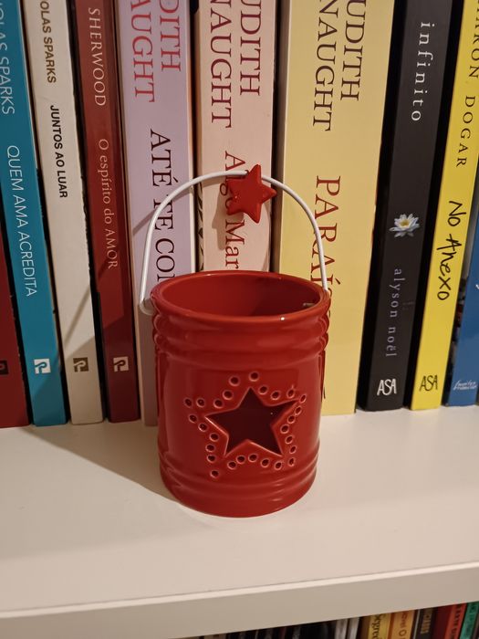 Porta velas cerâmica natalício