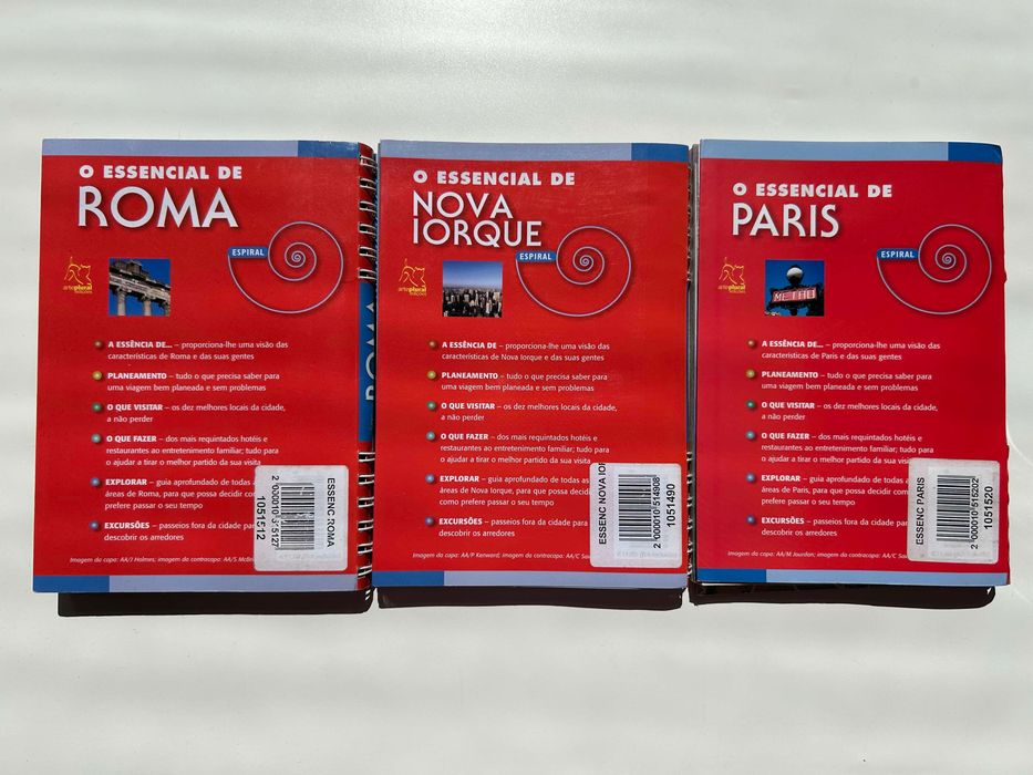 3 Guias: "O Essencial de... Paris, Roma, Nova Iorque" (Portes Grátis)