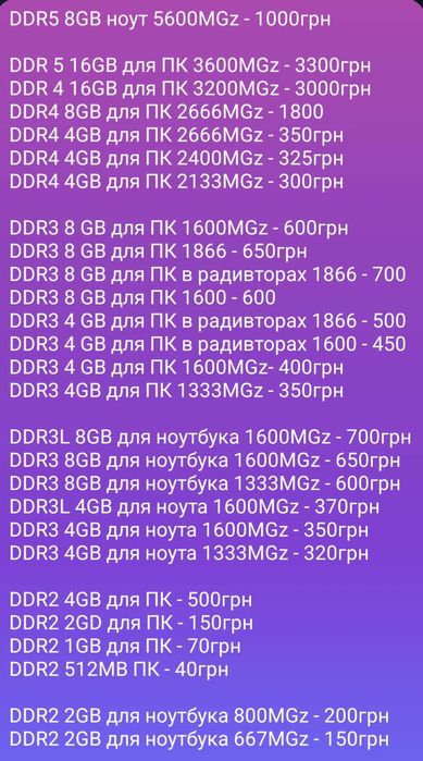 DDR3 8 ГБ ; ОЗУ ; DDR3L 8 GB ; Оперативная память ПК, ноутбука 1600MGz