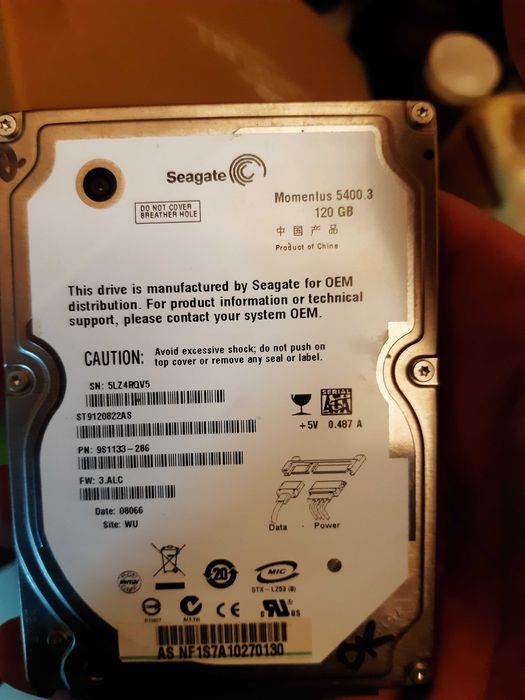 Disco SEAGATE Momentus 120GB HDD64409325790337120