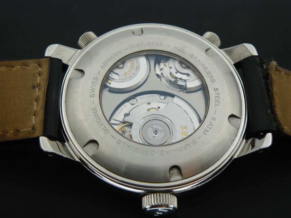 GLYCINE AIRMAN 7 Automatic 4 Time Zones 3829 XXL 53mm