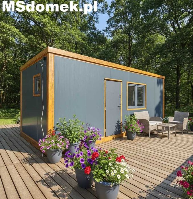 Domek letniskowy mieszkalny całoroczny mobilny 7x3mm, 21m2 wyposażony pod klucz