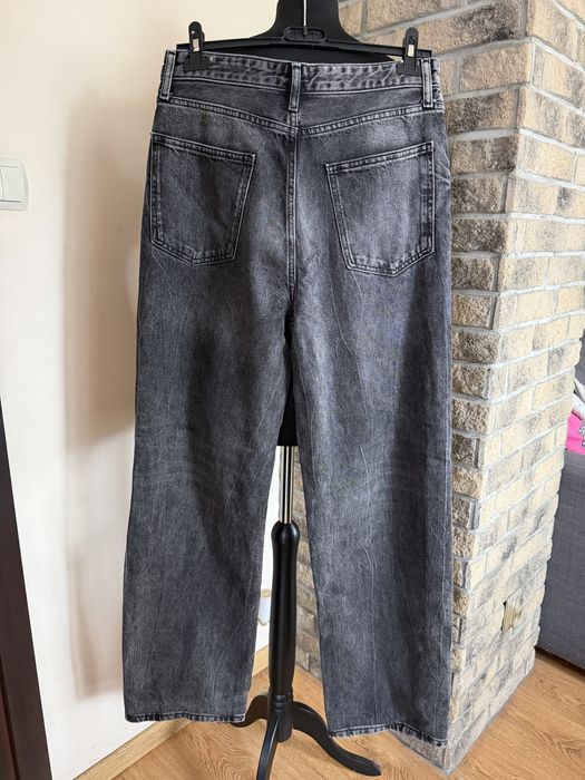 Szare jeansy Zara szerokie nogawki Wide Leg rozmiar L/40