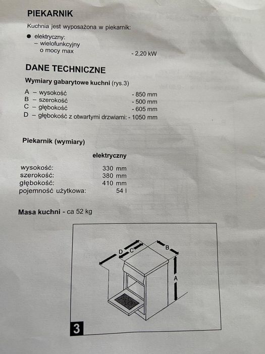 Kuchenka gazowa z piekarnikiem elektrycznym Amica
