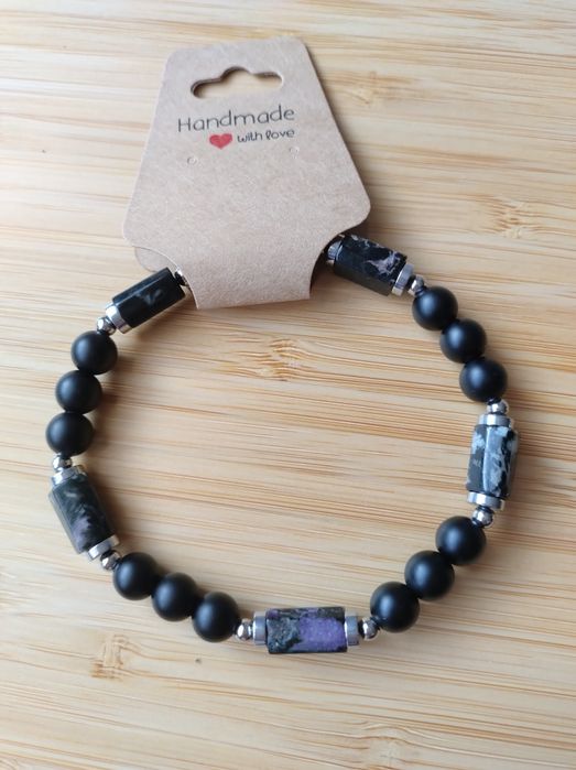 Bransoletka Czaroit, matowy onyx