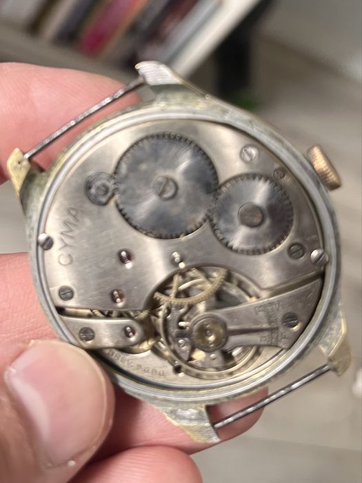 CYMA Vintage Jumbo Sector Dial • lata 40. • po przeglądzie • oryginalny • 17 Jewels