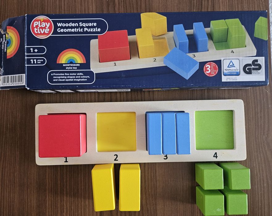 Drewniana układanka geometryczna