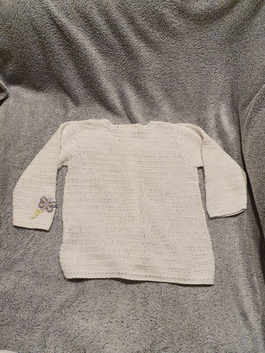 Biały sweterek na guziki H&M, rozm.80